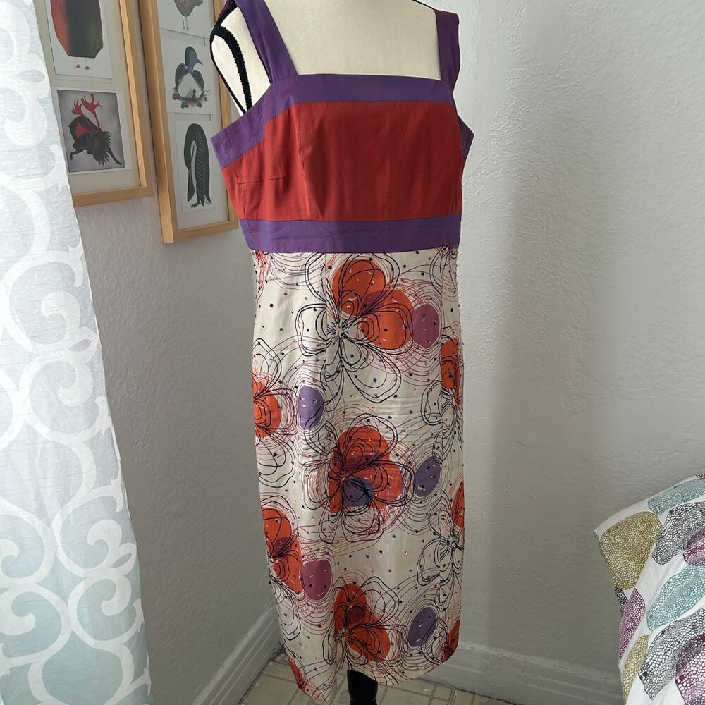 Dominique De Sentino Unique 100% Silk Sequined Dress Size 8